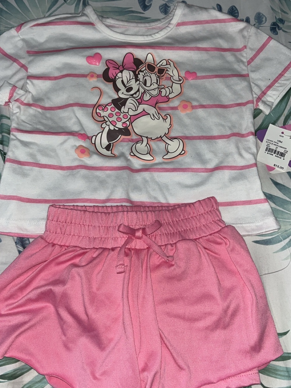 Disney Pink & White Minnie and Daisy Short Pajama Set